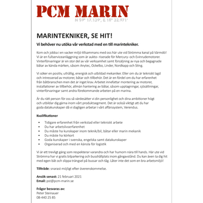 Marintekniker, Se Hit! - PCM Marin AB